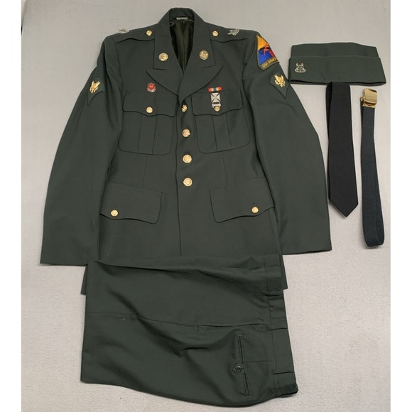 us army dress green hat U.S. Vietnam War Era Army Officer Class A Dress Uniform Visor Cap